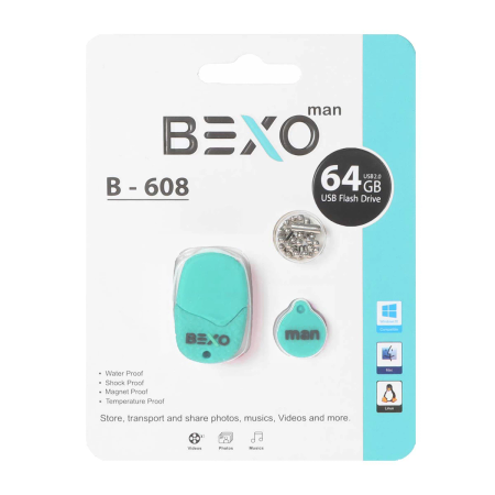 فلش مموری بکسو مدل B-608 ظرفیت 64 گیگابایت با رابط USB2
