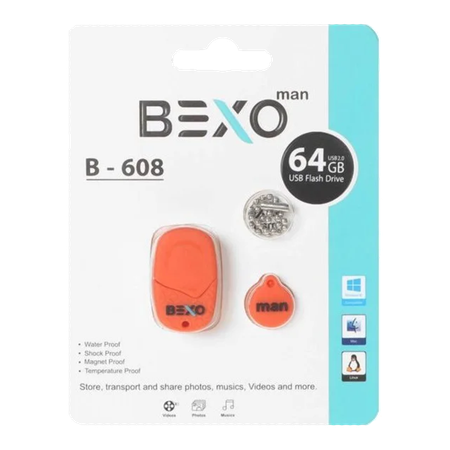 فلش مموری بکسو مدل B-608 ظرفیت 64 گیگابایت با رابط USB2