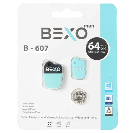 فلش مموری بکسو مدل B-607 ظرفیت 64 گیگابایت با رابط USB2