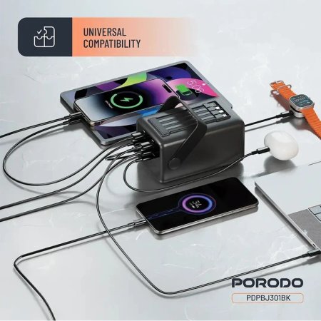 پاوربانک پرودو مدل LARA PDPBJ261BK ظرفیت 80000 میلی‌آمپر ساعت