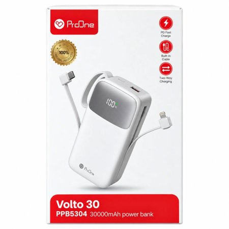 پاوربانک پرووان مدل VOLTO 30 PPB5304 با ظرفیت ۳۰۰۰۰ میلی‌آمپرساعت