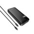 پاوربانک هترون مدل HPB2050 با ظرفیت 20000 میلیآمپر ساعت، دو پورت USB-A، یک پورت TYPE-C، صفحه نمایش LCD و کابل 65 وات بومی