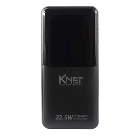 پاوربانک کی نت مدل P22 با ظرفیت 20000 میلی‌آمپر ساعت، سه درگاه خروجی، کابل‌های داخلی و شارژ سریع 22.5 وات