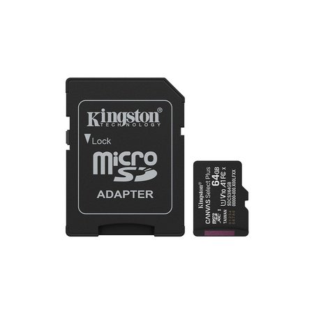 کارت حافظه microSDXC کینگستون مدل CANVAS سرعت 100MBps ظرفیت 64 گیگابایت به همراه تبدیل SD