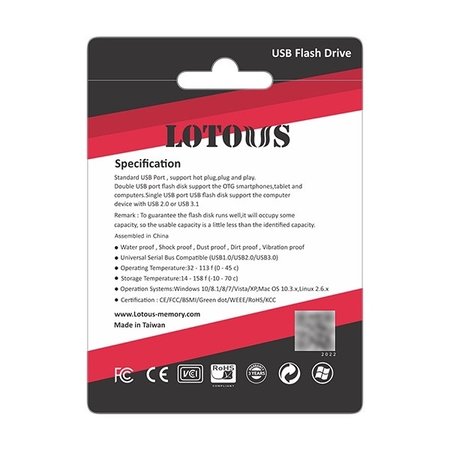 فلش مموری لوتوس مدل L-800 ظرفیت 16 گیگابایت بارابطUSB2.0