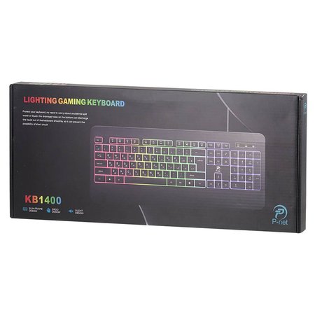 کیبورد مخصوص بازی پی نت مدل KB1400 باسیم با نورپردازی RGB