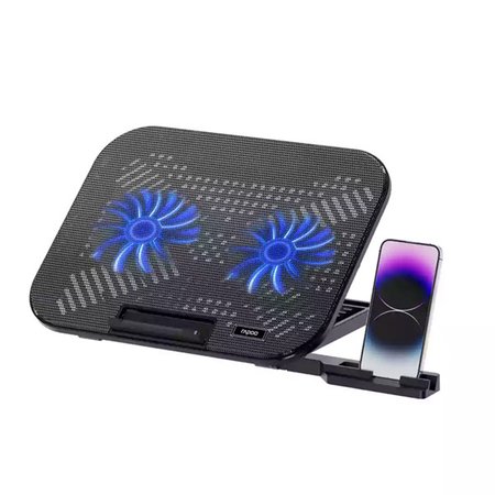 پایه خنک کننده لپ تاپ رپو مدل CF200 با دو فن و قابلیت تنظیم ارتفاع