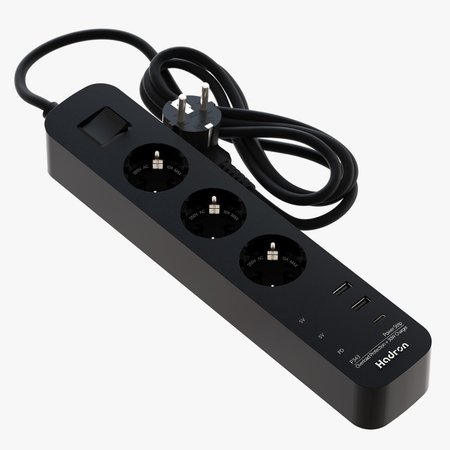 چندراهی برق و شارژ هادرون مدل PS-P343 با شارژر ۳۰ وات GaN و سه درگاه USB