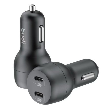 شارژر فندکی 20 وات دو پورت بودی مدل CC108RTLB به همراه کابل تبدیل USB-C به لایتنینگ