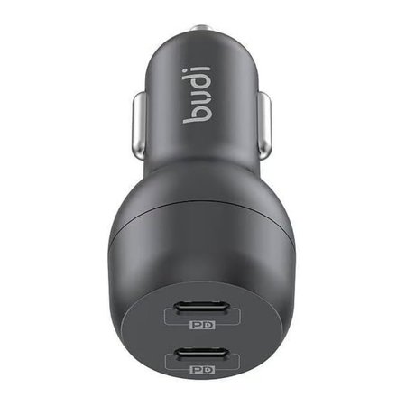 شارژر فندکی 20 وات دو پورت بودی مدل CC108RTLB به همراه کابل تبدیل USB-C به لایتنینگ