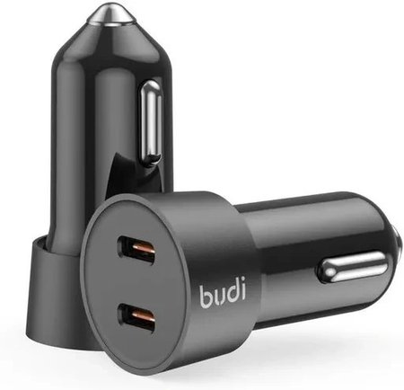 شارژر فندکی 33 وات بودی مدل CC622RTLB با دو خروجی USB-C و کابل شارژ USB-C به لایتنینگ