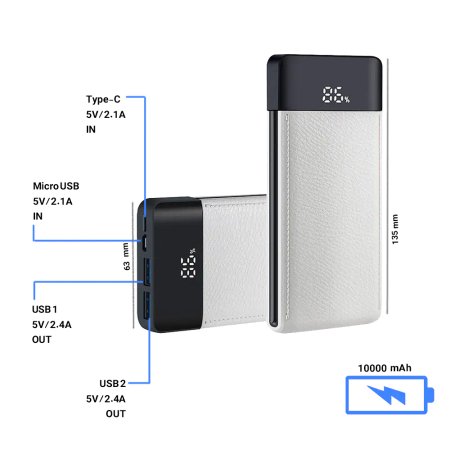 Tsco TP 855L 10000mAh Power Bank